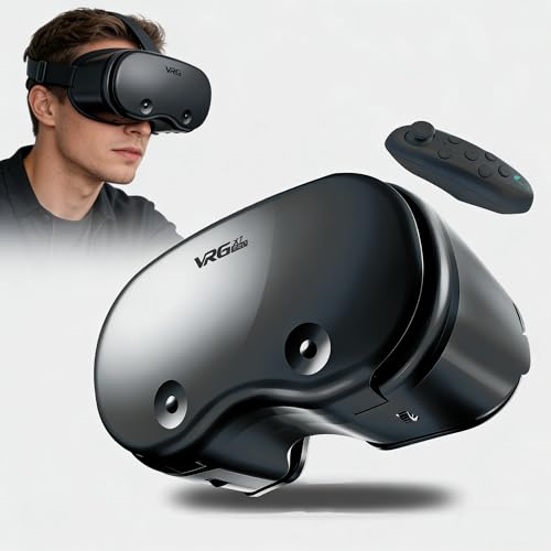 Virtual Reality Headset 3D Vr Headset Anti Blue Eyes Protected HD Lenses 110 Virtual Reality Headsets Vr Goggles for iPhone and Android (Black With Controller)