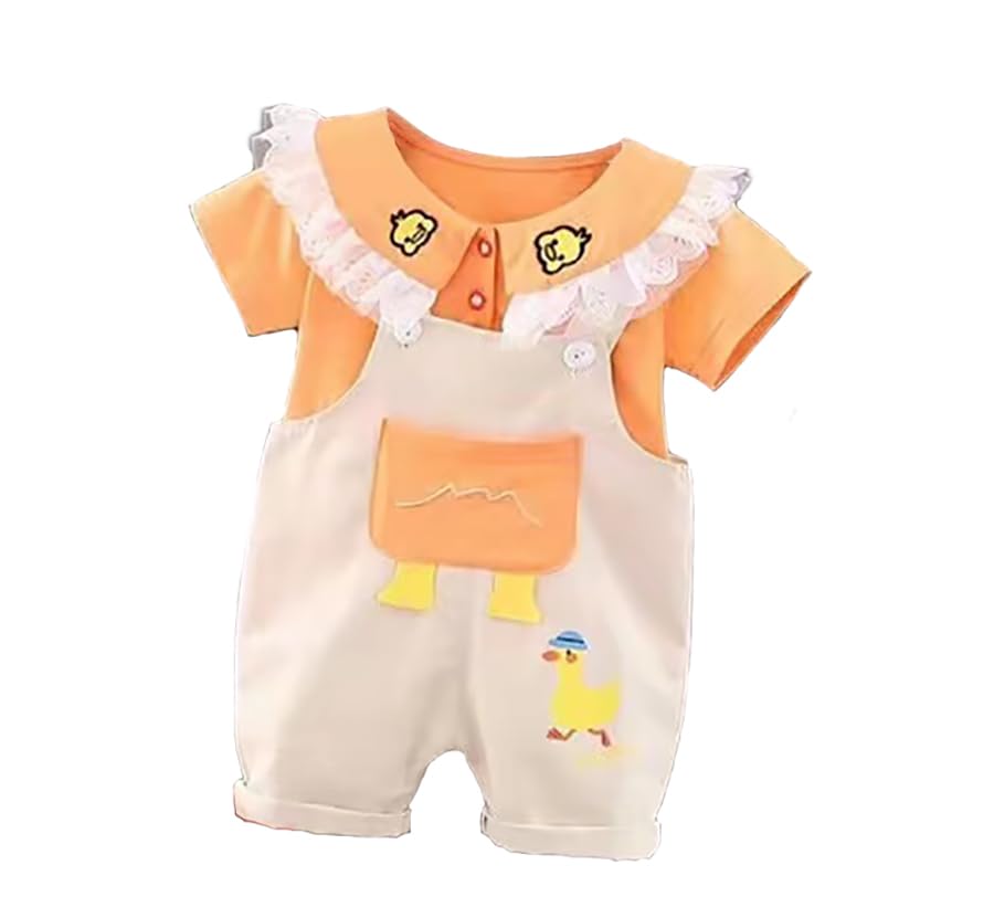 Bold N Elegant Cute Cartoon Print Top T-shirt and Denim Suspender Dungaree Skirt Birthday Party Pinafore Dress with Detachable Bow Brooch for Baby Girls Bold N Elegant Cute Cartoon Print Top T-shirt and Denim Suspender Dungaree Skirt Birthday Party Pinafore Dress with Detachable Bow Brooch for Baby Girls