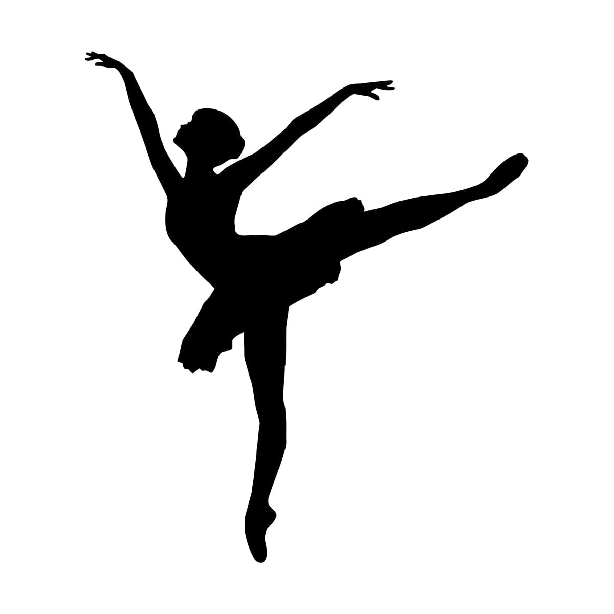 Lzhouting Wall Stickers 1832 Ballerina Dancer Ballet Wall Decal Silhouette Wall Vinyl Sticker Home Bedroom Wall Home Studio Decor Yoga Studio Decor Small - 42X48cm