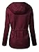 Design by Olivia Women's Lightweight Front Zipper Solid Utility Anorak Hoodie Vest/Jacket Burgundy 2X