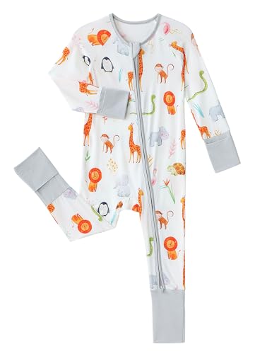 Image of SUZEL Baby Viscose from Bamboo Pajamas - Infant Boys Girls Footless Zippy Pjs Sleep 'N Play Clothes - One Piece Romper