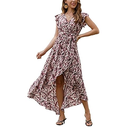 Vestido largo bohemio GRECERELLE con cuello en V y estampado floral Cover