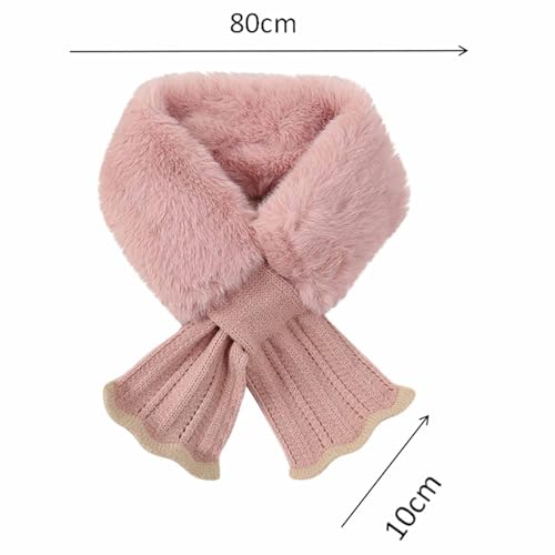 Womens Fur Collar Scarf, Faux Fur Scarves for Women Casual Elegant Neck Shrug for Fall Winter Super Soft Cozy Scarf4