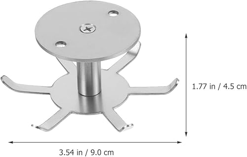 Miniatura 4 de Cabilock Gancho giratorio para debajo del gabinete, ganchos giratorios de 360 grados con gancho giratorio de 6 garras, gancho giratorio de acero