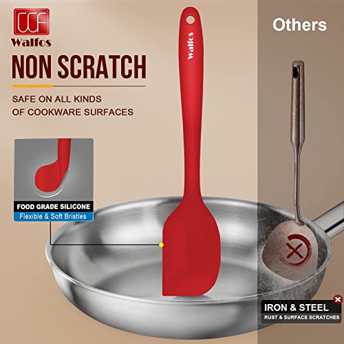 image for Walfos Silicone Spatula Set of 4(600°F）,Heat Resistant Kitchen Sili