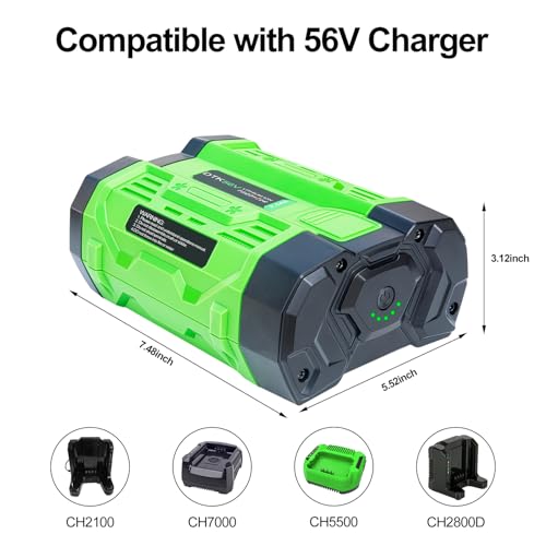 Image of DTK Battery Replacement for EGO 56V Battery 2.5Ah Batteries Compatible with BA1400T BA2800 BA4200T BA5600T Lightweight and Easy to Carry 2Packs