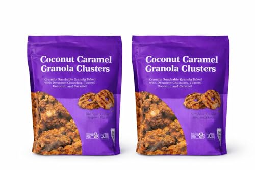 Coconut Caramel Granola Clusters, Pack of 2, Gluten Free Snacks,
