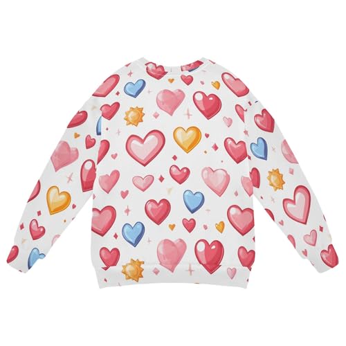 JUNZAN Valentines' Hearts Little Kids Hooded Sweatshirt Crewneck Kids Hoodies Boys Sports 4T2