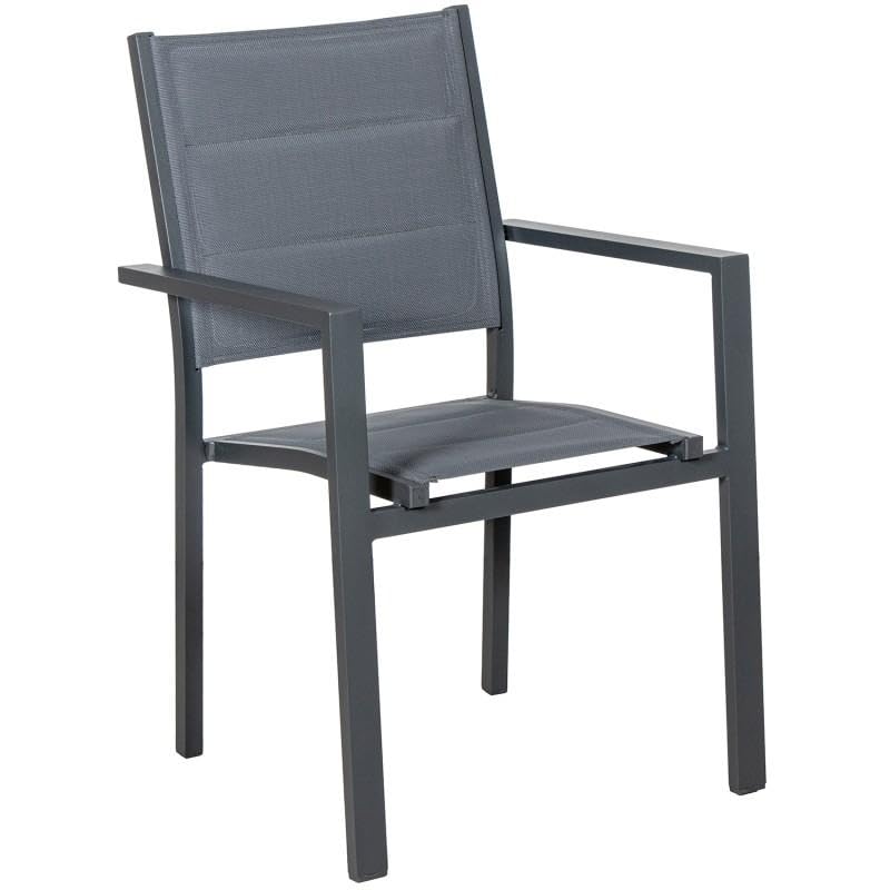 Chaise rembourrée empilable DRW contre l'inconfort des meubles de jardin