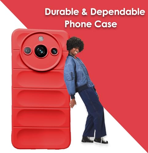 Image of A rtistque Liquid Silicone Stripes Back Cover Case for Realme Narzo 60 5G | with Camera Protection | with Inner Fabric | Anti Slip Grip | AirBag Case - Red