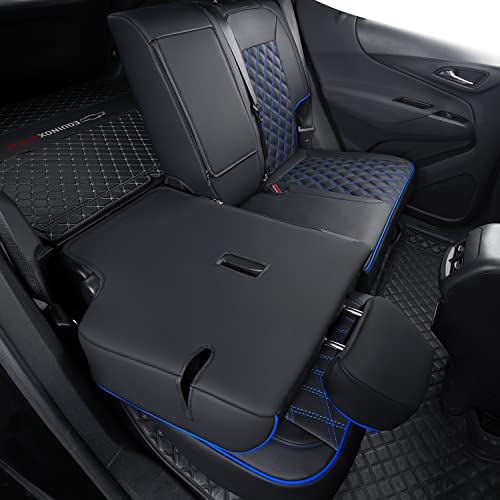 LUCKYMAN CLUB Equinox Faux Leather Seat Covers, Custom fit for 2018-2024 Chevrolet Equinox LT LS LT Fleet Premier RS LS Fleet L 4dr SUV(Full Set, Black&Blue) by LUCKYMAN CLUB - Image 6