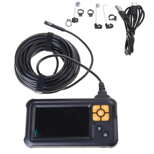 BELOWSYALER Industrial Endoscope Inspection Camera Double Lens Borescope Camera with 4.3in Screen 8 LEDs Rechargeable