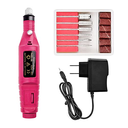 Portable Nail Drill Nail Art Drill Kit, Electric Nail File Manicure Drill Machine for Nail, Electric Nail Buffer Professional Nail Polisher with Drill Bits, Nail Salon Drill Kit Fingernail Grinder