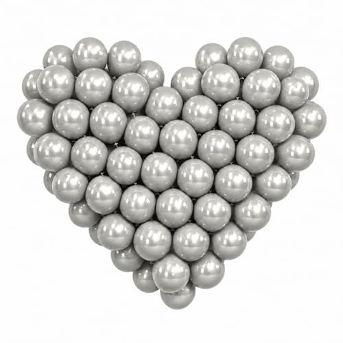 Image of 100 Pack 5 inches Metallic Silver Balloons Small Mini Chrome Helium Shiny Silver Balloon for Party Decorations