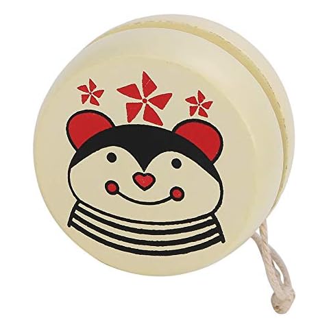 VGEBY1 Yo-yo Ball Toy, Kids Wooden Cartoon Yoyo Beginner Yo-yo Toys Early Educational Yo-yo Ball Toy for Kids Children (Bee) Cover