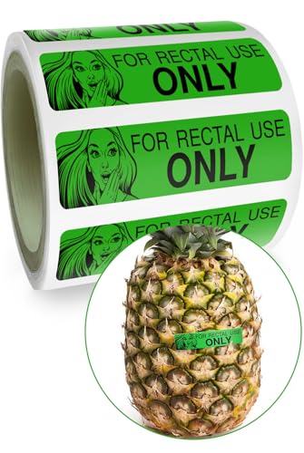 Rectal Use Only Stickers - Funny Gag Gifts for Adults - Pranks for Adults (200/Roll 1.5" x .375") Make Your Friends Laugh - Stupid Funny Prank Stuff and Practical Jokes (Green)