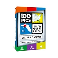 100 PICS US States & Capitals Flash Cards | All 50 States and Capitals to Learn | Fun and Functional Case | Ultimate Flashcards for United States Geography | Card Games for Kids and Adults | Ages 6+