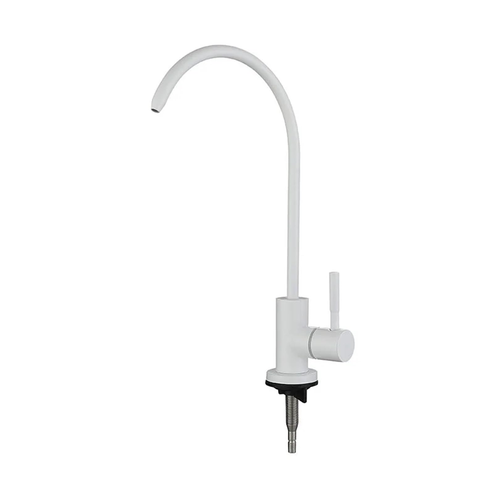 Grifo de agua potable de cocina de acero inoxidable con acabado blanco minimalista