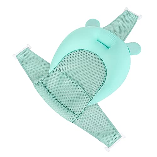Image of Baby Flotation Bath Cushion Infant Bath Seat Support Net Newborn Bathtub Mesh Pad with Pillow Baby Shower Lie Seat Toddler Bathing Shower Breathable Mat for 0-24 Months