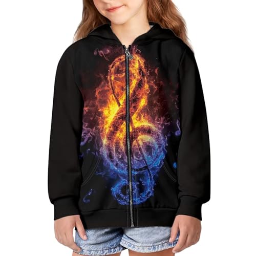 Image of Zipper Hoodie for Kids Full Zip Up Sweatshirt Active Coat Hooded Pullover with Pockets Size 6-16 Boys Girls