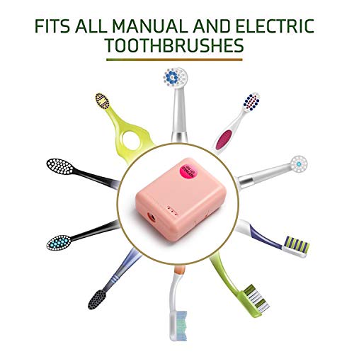 TAISHAN UV Sanitizer Toothbrush Case,Portable Mini Travel Toothbrush Holder,Fits All Toothbrushes for Both Electric and Manual Toothbrushes,Safety Feature, for Home and Travel(Pink)