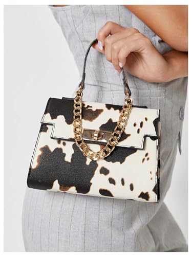 Image of RoseSeek Women's Camo Flap Square Bags Chain Strap Top Handle Satchel Crossbody Bag