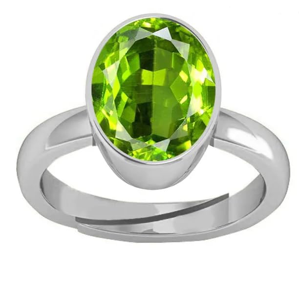 8.00 Carat Certified Natural Green Peridot Finger Gemstone Adjustable Ring/Anguthi for Men and Women-image-47