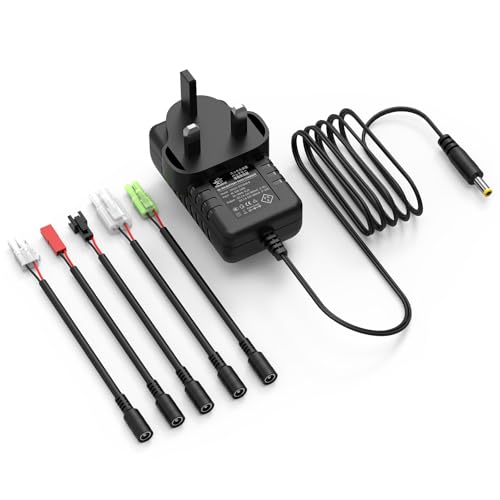 Intelligente Caricabatteria NIMH2.4V 3.6V 4.8V 6V 7.2V 8.4V 9.6V 10.8V 12V per Batteria NIMH 2-10S Compatibile con Batteria Airsoft Batteria Auto RC con Connettore Standard Tamiya e Mini Tamiya