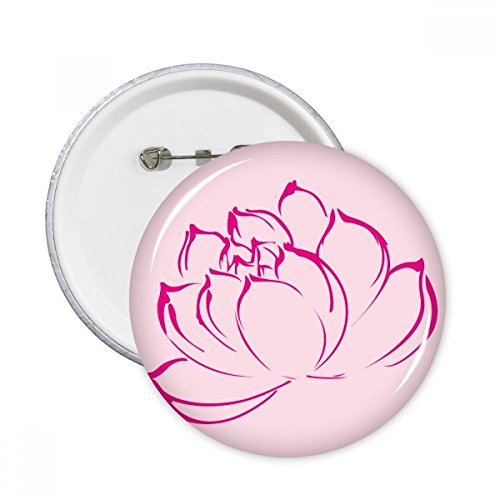 Bouton décoration vêtements fleur de lotus : set de badges épingles ronds pour customisation DIY