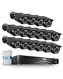 ZOSI 4K 16CH PoE Security Camera System, 16 x 8MP PoE IP Camera Outdoor Indoor with Human Detection, 100ft IR Night Vision, IP66 Weatherproof, 4K 16CH H.265+ NVR with 4TB HDD for 24/7 Audio Recording