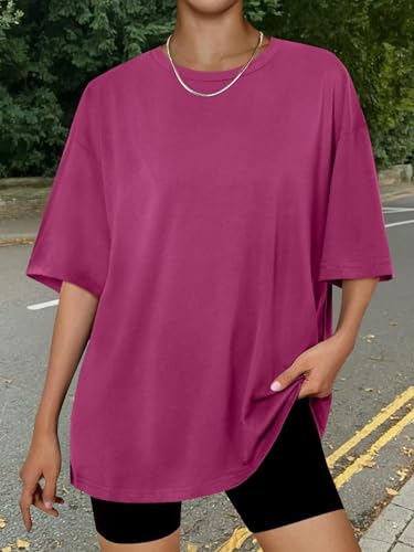 Image of Trendy Queen Womens Oversized T-Shirts Short Sleeves Workout Tops | Casual Summer Gym Tees Plus Size Fashion Clothes 2026