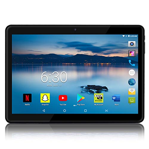 Android Tablet 10 inch with 2.5D Curved Glass IPS Screen, Unlocked Wi-Fi 3G Phablet 4 GB RAM 64 GB Storage Dual Cameras, Supports Bluetooth GPS (Black)
