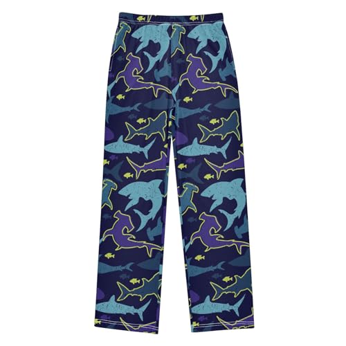 Shark Underwater Silhouette Boys Pants for Kids Jogger Pants with Pockets S-XL