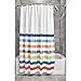Produktbild iDesign Duschvorhang gestreift, schöner Badewannenvorhang in 183,0 cm x 183,0 cm aus Polyester, weiß/bunt