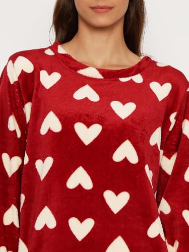 Image of CAMEY Women's Printed Full Sleeve Round Neck /V-Neck Top and Pajama Pants with Pockets