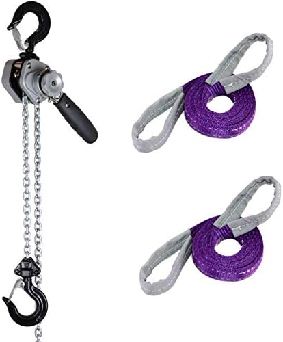 Amazon Helix レバーホイスト 0 5t 1 5m レバーブロック 500kg スリングベルト 2m 幅25mm 2本セット チェーンブロック