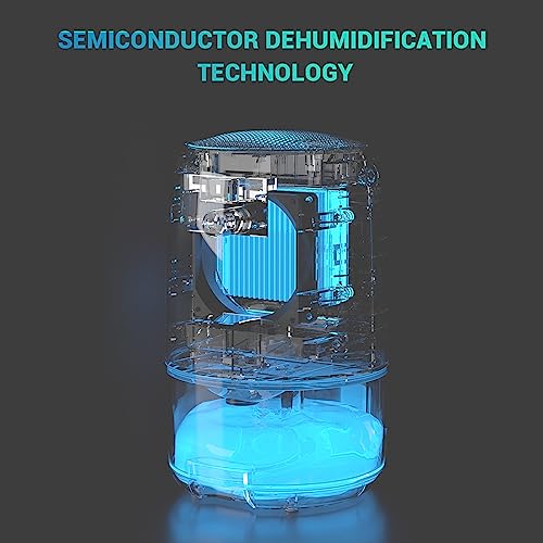 Image of 1100 ml Electric Dehumidifier, Extremely Quiet, 7 Coloured LED Lights, Shut-Off Protection, Portable Dehumidifier Small for Bathroom, Bedroom, Basement, Home