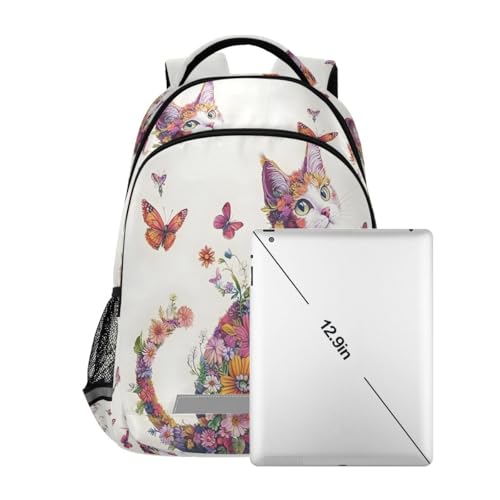 Sac décontracté chat floral résistant pour transporter les livres - 7