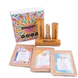 BRAINKICK®️ Aromatherapie Set | Bambus Naseninhalator Stift | Nachhaltige Riechstifte ätherische Öle für mehr Wohlbefinden | Inhalierstift Nase | Mini Inhalator Stick für Unterwegs