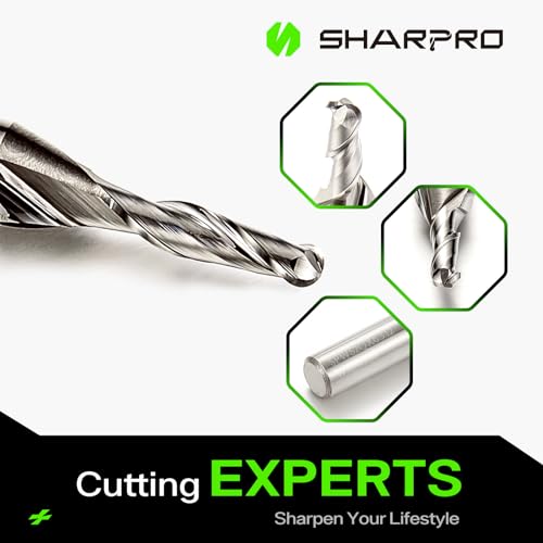 Image of Ball Nose CNC Router Bits (No Coating, 1 /8 inch Dia -12MM CL - 1 /4 inch Shank - 3PCS)