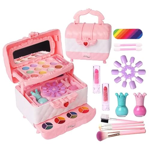 Image of Girl'S Unicorn-Themed Makeup Set: Safe And Washable Princess Gift For Ages 3-12, Perfect For Christmas And Birthdays