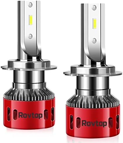Rovtop H7 LED Headlight Bulbs TX SMD LED Chips All-in-One Conversion Kit 10000LM Head Lamps Car Replacement Lights of Halogen and Xenon Kit, 60W 6000K White 9V-36V, Pack of 2