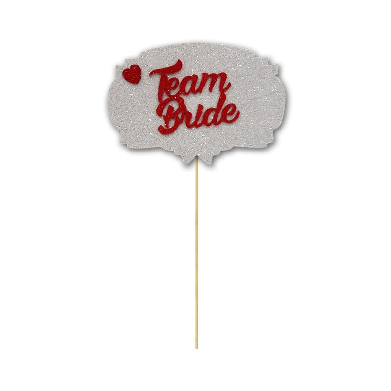 SüSLe Bebek ve Parti Team Bride Konuşma Balonu Çubuğu - Gümüş & Kırmızı