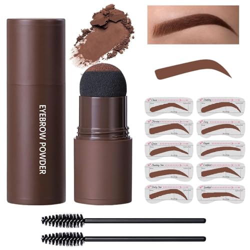 Rostro, Outdoors Allphv Cejas Kit De Plantilla Para Sellos De Cejas, Sello En Polvo Para Cejas con 10 estilos de plantillas de cejas reutilizables, 2 pinceles para lápiz de...