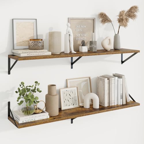 Axeman 48 Inch Floating Shelves | 10 Inch Deep Brown