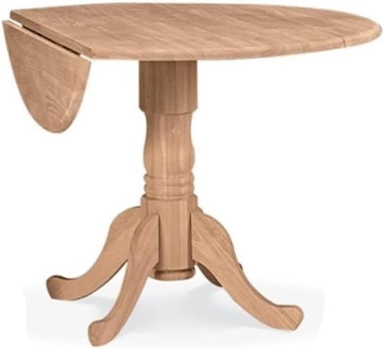 44.5" Round Extendable Wood Dining Table in Contemporary Style