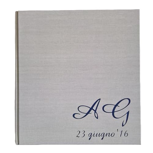 Album fotografico in tela di lino con INIZIALI E DATA INCISI E PERSONALIZZABILI A TUA SCELTA regalo originale wedding, san valentino, anniversari, nozze, compleanno, nascita, prima comunione ecc.