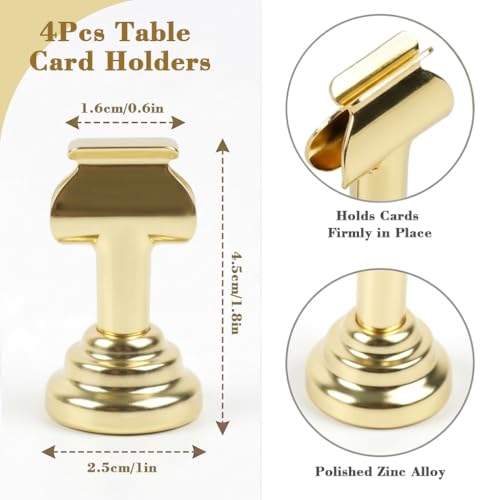 Image of Climberty Table Card Holder 4pcs with Rose Gold Finish, Compatible with Elegant Place Card, Name tag and Photo Display Stand for banquets Events and Dining Table Decoration setups use