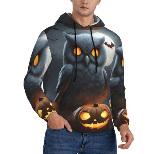 Sweat à capuche fantôme homme Halloween imprimé hibou vêtement toutes saisons