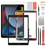 FKBAightccy Touch Screen Digitizer for iPad 9th Gen A2602 A2603 A2604 A2605 10.2 Tablet Screen Replacement Panel Front Glass Repair Kit Replacement Black with Installation Tool (No LCD Display)